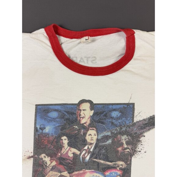 Vintage Y2K Ash Vs Evil Dead Horror TV Series Ringer Shirt Womens Medium Promo - Picture 3 of 15